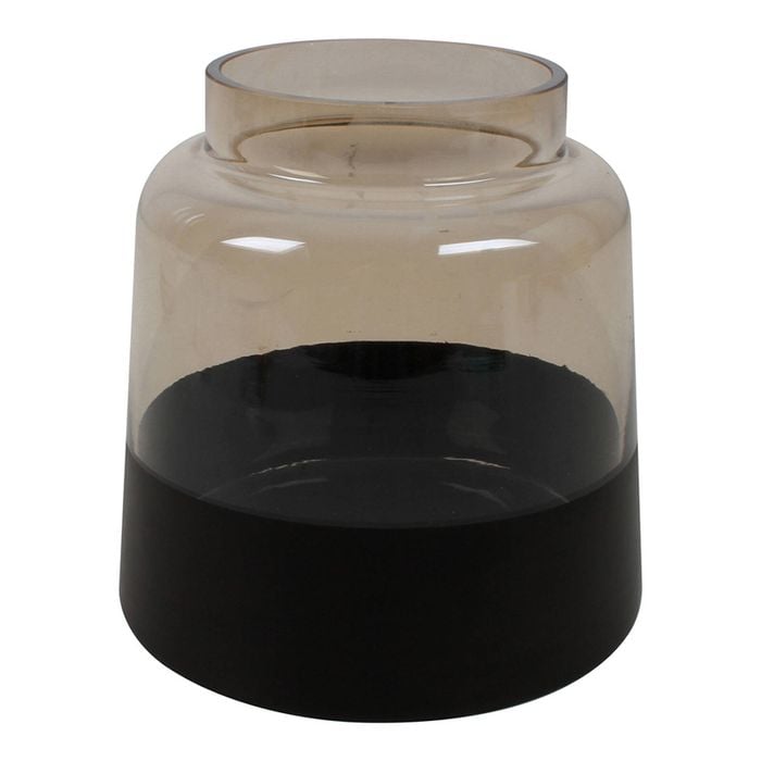Maine & Crawford Lena 15x15cm Glass Banded Vase - Black