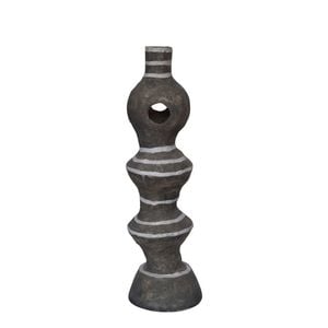 Belle Zinay Paper Mache Abstract Vase 65x15cm Accent Decor - Grey