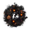 Lifebay Halloween Wreath with Jack-O-Lanterns and Bats