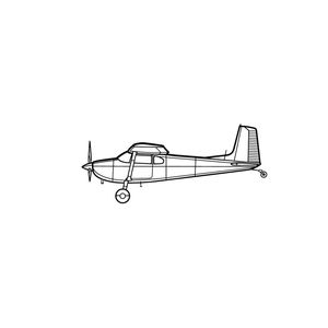Ignite Laser Cessna 180F Skywagon - Four-Seat Utility Aircraft Silhouette Metal Wall Art Rustic Metal 23.6 inch - 60 cm