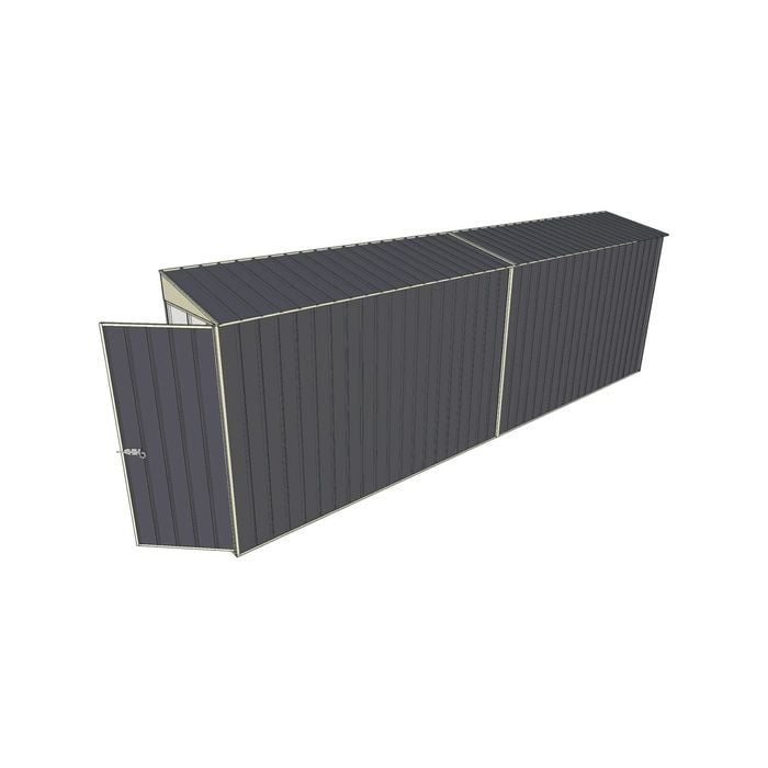 Build-a-Shed 0.8 x 6 x 2m Single Hinged Door Skillion Shed - Grey