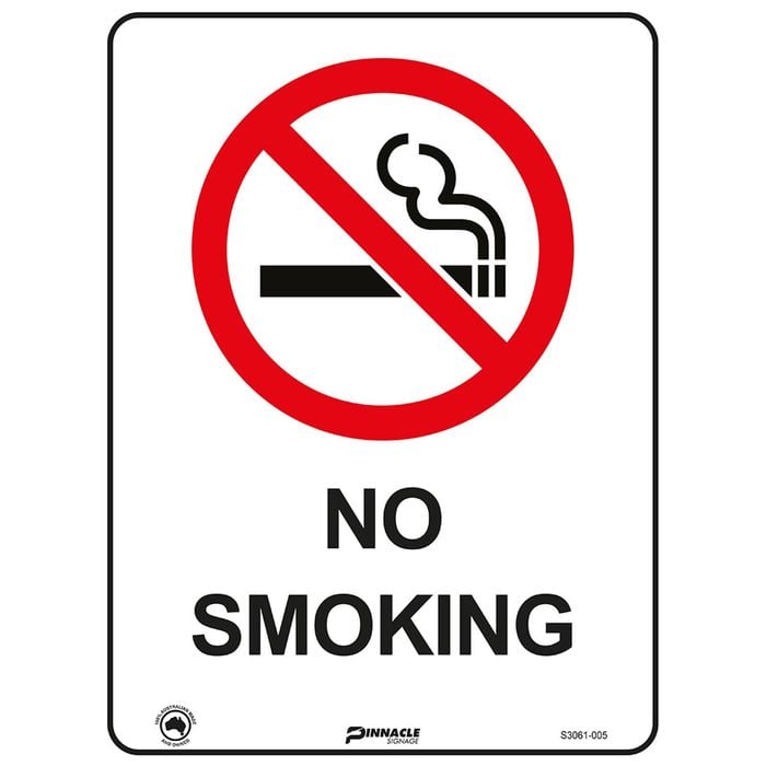 Pinnacle 400 x 300mm Metal No Smoking Sign