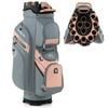 Costway Golf Cart Bag Molded Lock Top Golf Travel Bag Orange