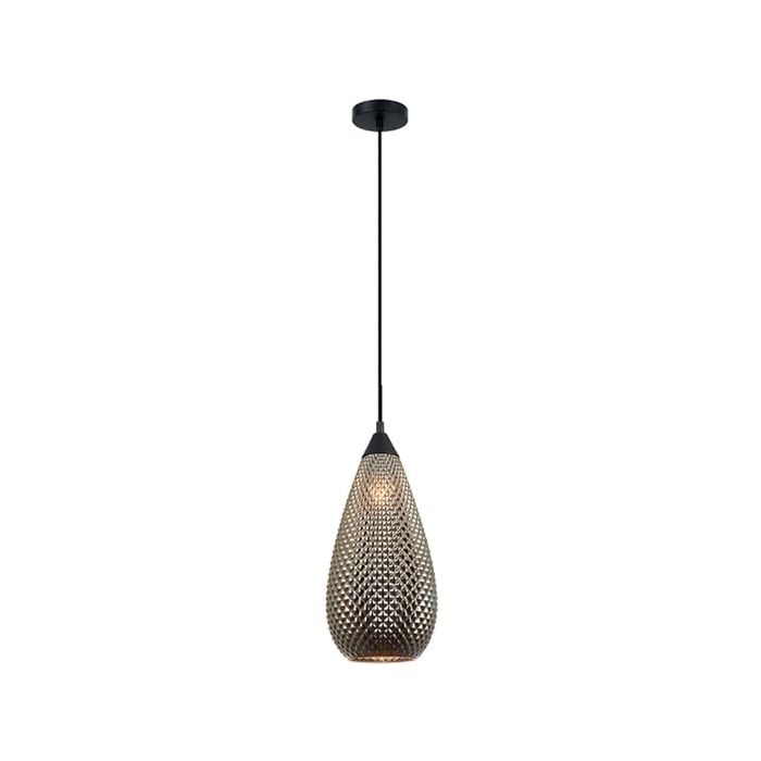 CLA Lighting RICTUS Glass Tear Drop with Quadrilateral Segments Pendant Light - Chrome