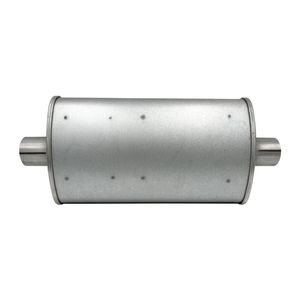 GASO Holden HQ-HZ Oval Muffler, 2" In/Out, Centre/Centre, 8" x 4" x 14" Baffled, Glass Packed