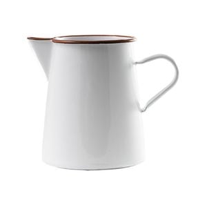 Urban Style Enamelware 1L Pitcher w/ Red Rim - Premium White