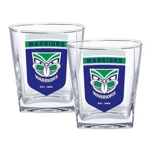 Nrl Spirit Glass Set - New Zealand Warriors - 250ml Cup - Set Of Two