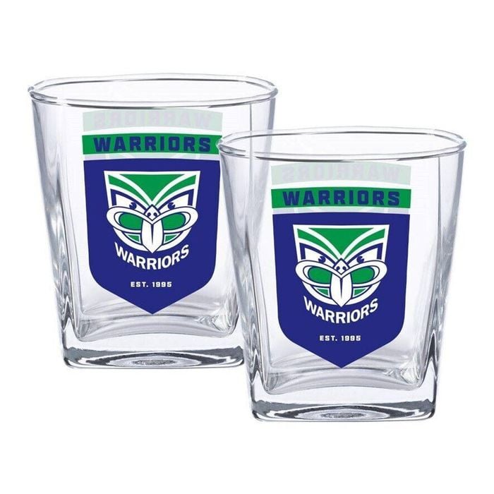 Nrl Spirit Glass Set - New Zealand Warriors - 250ml Cup - Set Of Two