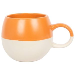 Nicola Spring 340ml Dipped Stoneware Mug - Burnt Orange - Sphere Glazed Coloured Stoneware Latte Tea Cups Colourful Coffee Cups