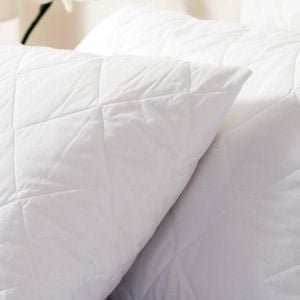 Essentially Home Living Quilted Microfibre 50x70cm Pillow Protector Twin Pack White