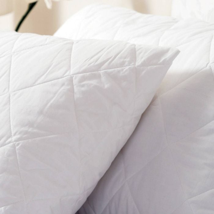 Essentially Home Living Quilted Microfibre 50x70cm Pillow Protector Twin Pack White