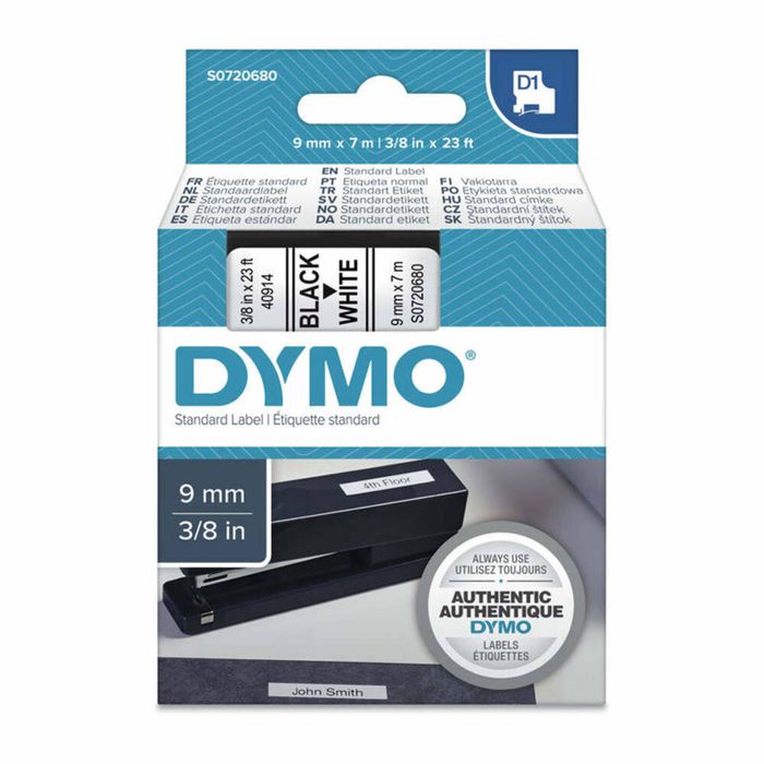 Dymo D1 Label Cassette 9mm X 7m - Black On White