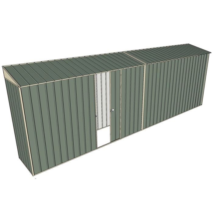 Build-a-Shed 0.8 x 6 x 2m Skillion Shed with Single Sliding Side Door - Green