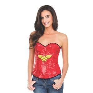 DC Comics Wonder Woman Sequin Corset Dress Up Character Theme Costume Size L