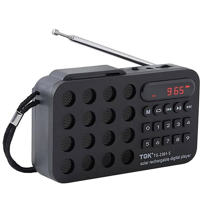 Portable Solar Fm Radio Bluetooth Speaker Black