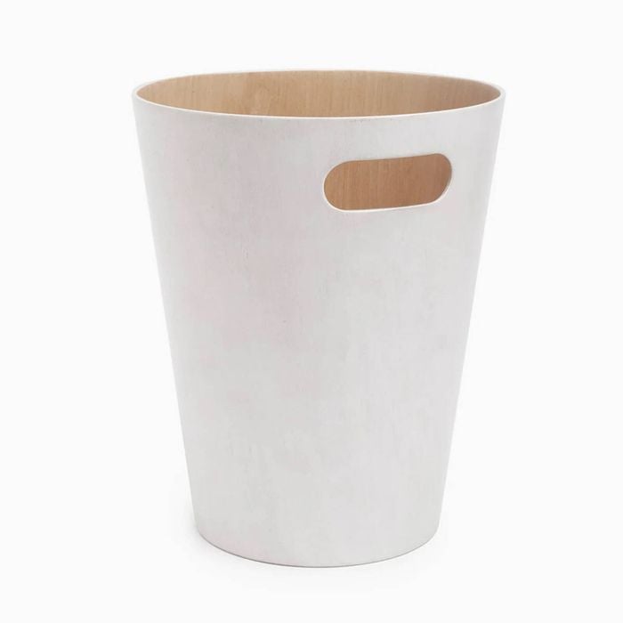 Desky Wooden Rubbish Bin - White
