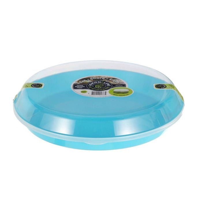 Lemon & Lime Food Serving Tray Clear Lid 35.5cm Assorted