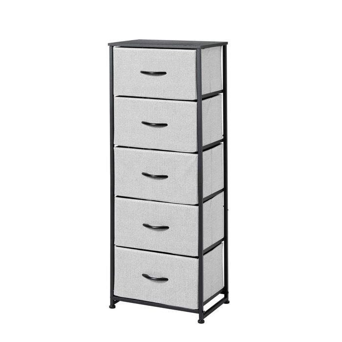 Sherwood Luna 5 Chest Of Drawers Tallboy Dresser Storage Wooden Desk Grey