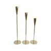 3pc Metal 26/31/36cm Stick/Taper Candle Holder Set - Gold