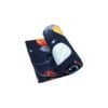 Home by Yatsal Funky Cute Polar Fleece Throw Rug Navy Planet Space
