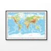 World Map with Flags of Countries Print 100% Australian Made 90x60cm (Poster)