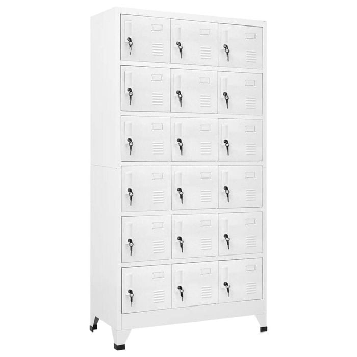 vidaXL Locker Cabinet with 18 Compartments Metal Home Office Storage Organiser