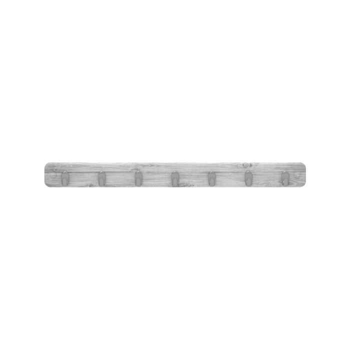 MODE 7 Brushed Nickel Hooks On White Wash Board Key Rack
