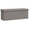 vidaXL Storage Bench Foldable Hallway Shoe Bench Storage Light Grey Faux Linen