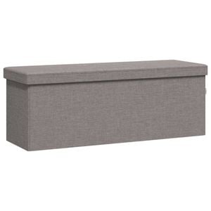 vidaXL Storage Bench Foldable Hallway Shoe Bench Storage Light Grey Faux Linen