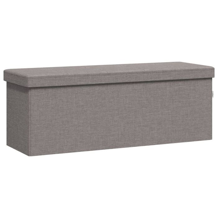 vidaXL Storage Bench Foldable Hallway Shoe Bench Storage Light Grey Faux Linen