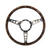 Classic 3 Spoke Dished 14" Wood Rim Steering Wheel 9 Hole MG Street Rod Custom