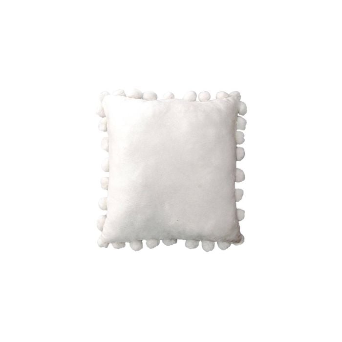 Bloomington Pom Pom White Square Cushion 40 x 40 cm