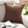 CottonMore Acrylic Knitted Cushion Cover Twisted Stripes Chocolate 45x45cm