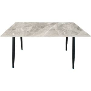 Yarra Dining Table - Ceramic Top with Black Legs