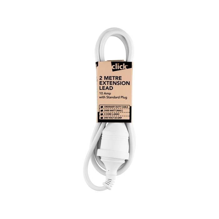 Click White Extension Lead - 2m