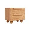 MIUZ Solid Oak Wood Bedside Table, Large Side Storage End Table Shelf Nightstand
