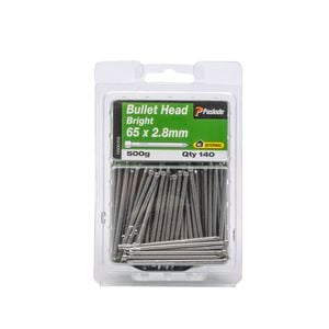 Paslode 65 x 2.8mm 500g Bright Steel Bullet Head Nails - 140 Pack