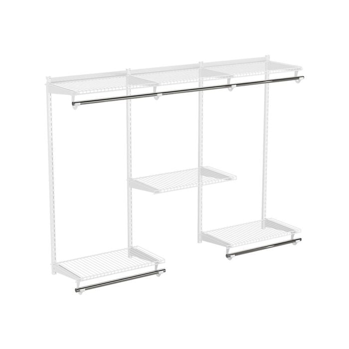 Flexi Storage Home Solutions 1800mm White Double Slot Wardrobe Starter Kit - 1.8m