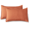 CleverPolly Twin Pack Vintage Washed Microfibre Standard Pillowcase - Terracotta