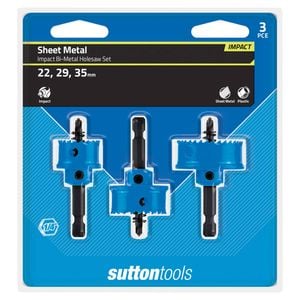 Sutton Tools 3 Piece Metal Impact Hex Shank Set 