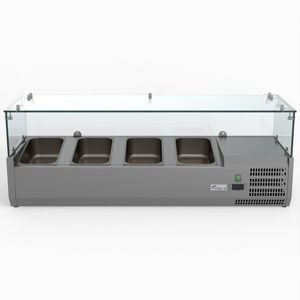 Fed-x Flat Glass Salad Bench  - Countertop Prep Fridges (xvrx1200/380)