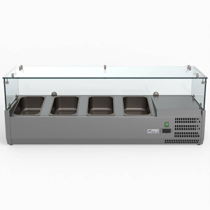 Fed-x Flat Glass Salad Bench  - Countertop Prep Fridges (xvrx1200/380)