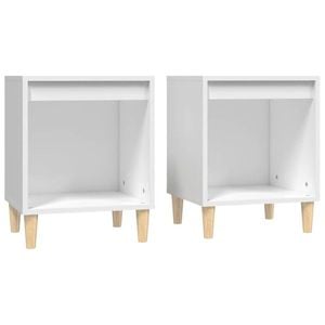 vidaXL 2x Bedside Cabinets White Nightstand Bedroom End Table with Storage