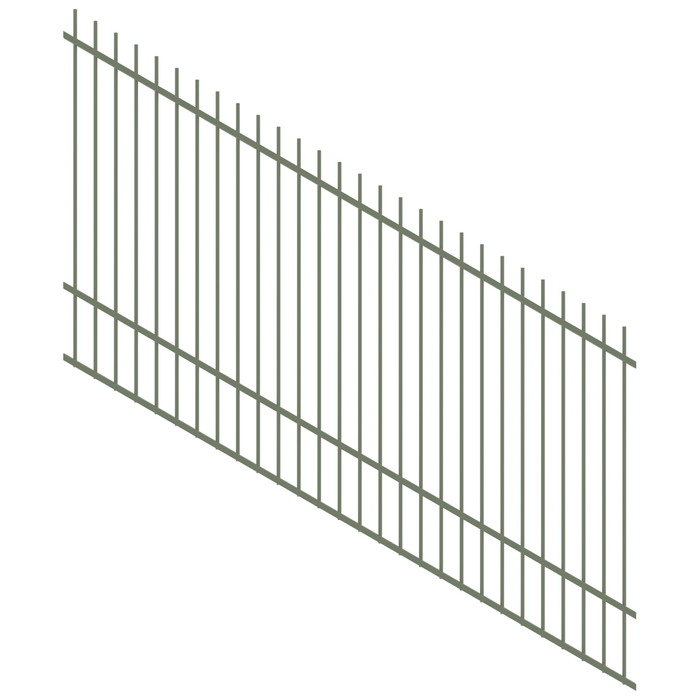 ProtectorAl 1201 - 2400 x 1500mm Pale Eucalypt Raked 16-30º Picket Top Pool Fence Panel