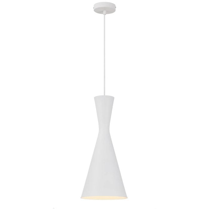 Telbix Flero Modern Pendant Hanging Lamp Light Aluminium White Brushed