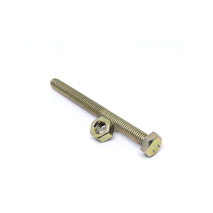 Pinnacle M6 x 75mm Yellow Zinc High Tensile Hex Bolt And Nut - 8 Pack