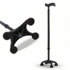 Altus Self-standing Quad Cane Aluminum Adjustable Walking Stick - black