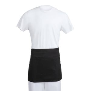 Whites Waist Apron Polycotton Black 762x915mm Commercial Kitchen Catering Uniform