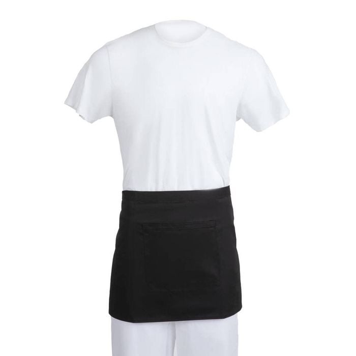 Whites Waist Apron Polycotton Black 762x915mm Commercial Kitchen Catering Uniform