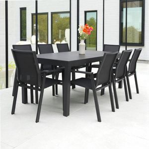 Queensville 9pc Deluxe Dining Setting - Gunmetal
